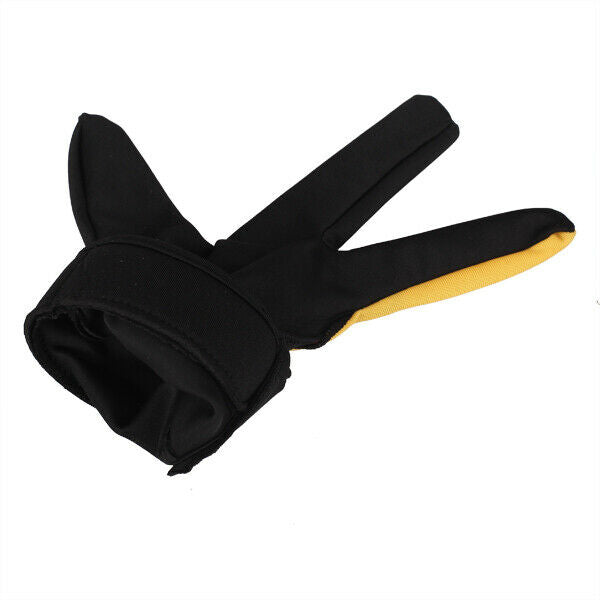 Yellow Black 3 Finger Billiard Glove