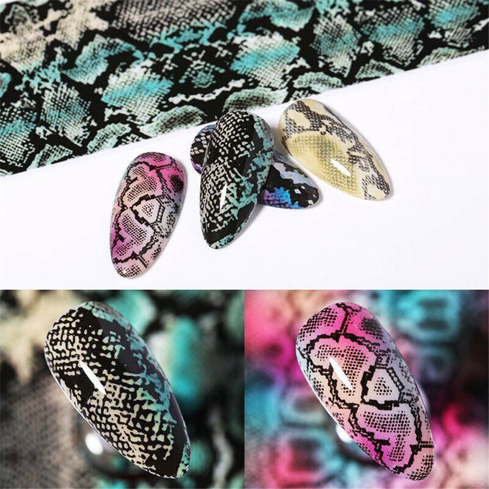 10 Sheets DIY Nail Foil Serpentine Nail Art Transfer Stickers Decals Nail Decors