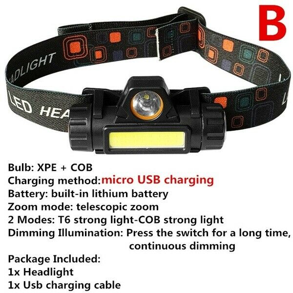 Mini COB led headlamp flashlight super bright head light torch lamp for camping