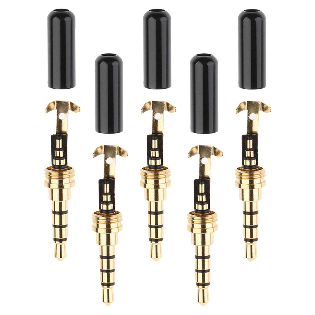 5 lot 3.5mm Male Repair Headphone   Plug Metal DIY Stereo Audio Soldering