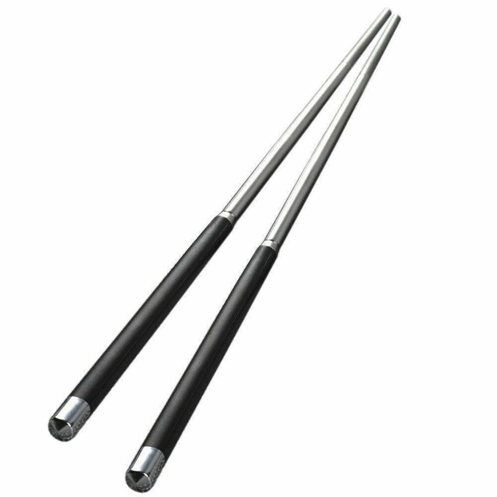 1 Pair Metal Chopsticks Chinese Korean Stainless Steel Chop Sticks Gift Black AU