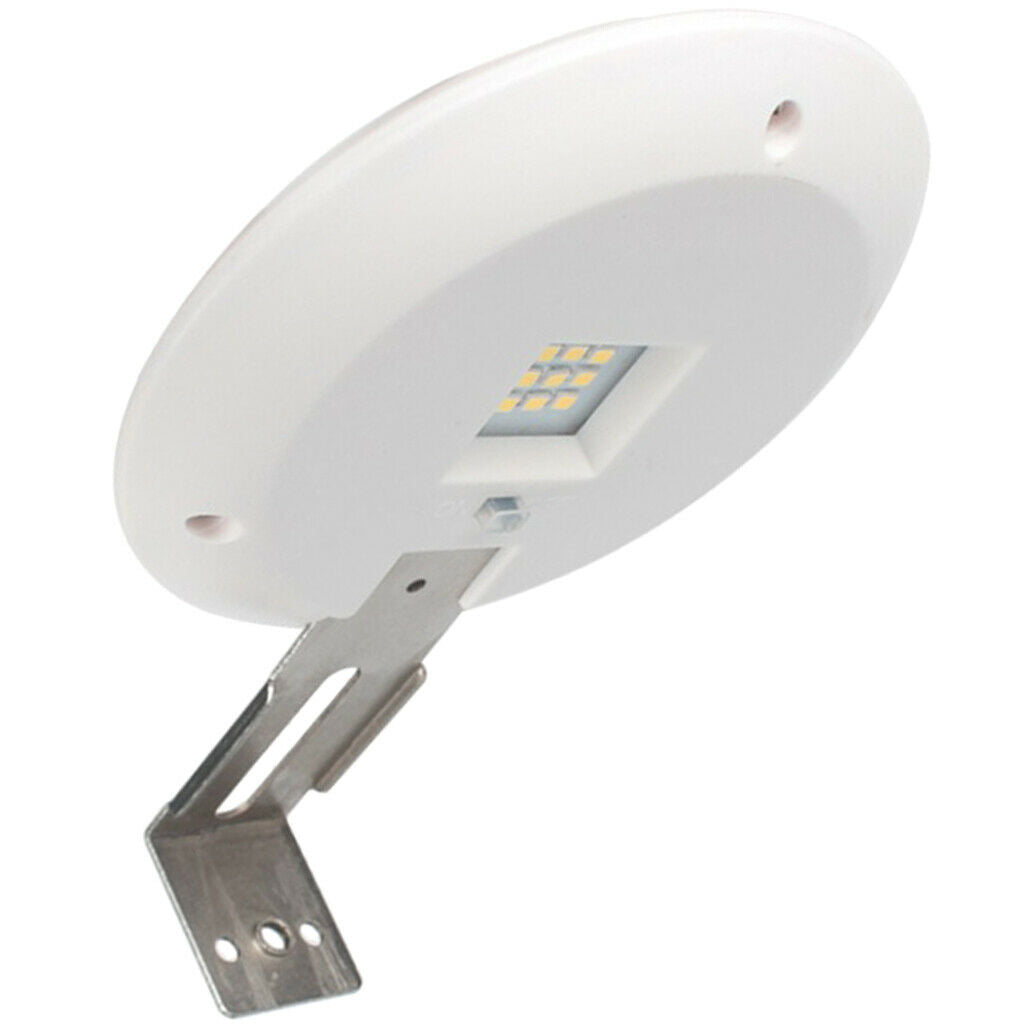 1 PC LED Solar Wall Light Outdoor Garden Round Spot Light White -White Light