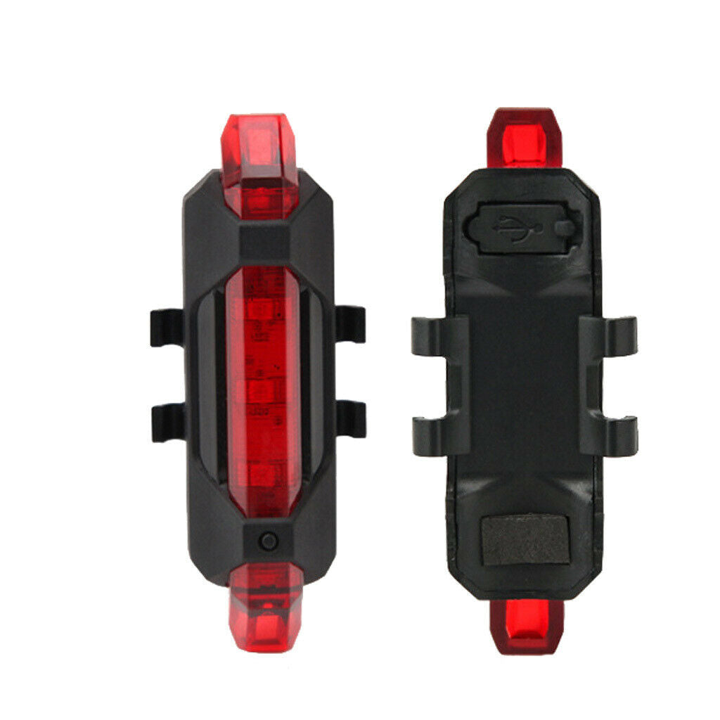 2x Bicycle Solar Power/USB Head Light Rear Lamp Road Safety Night Cycling