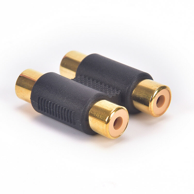 Double 2 x RCA Phono Coupler Female toFemale AudioVideo Connector Adaptor .l8