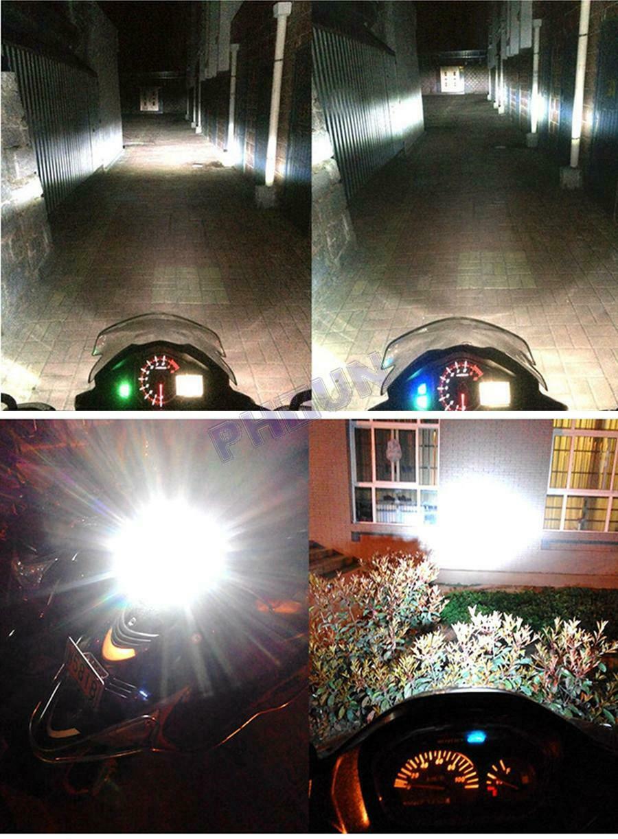 BA20D Motorcycle LED Headlight Bulb 12V 80W High/Low Beam Scooter Motobike Lamp