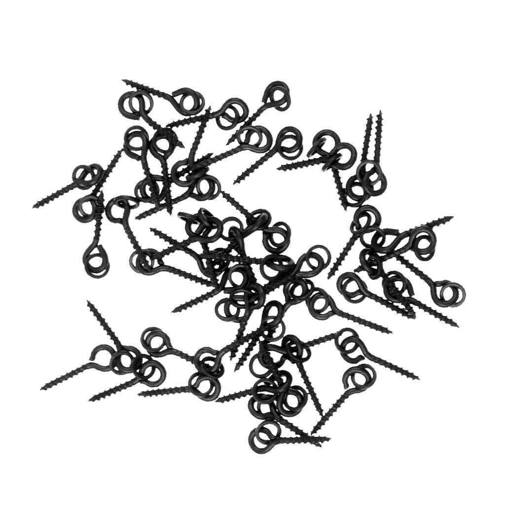 50x Fishing Bait Screws Metal Bait Screws with Solid Ring Fishing Accessories