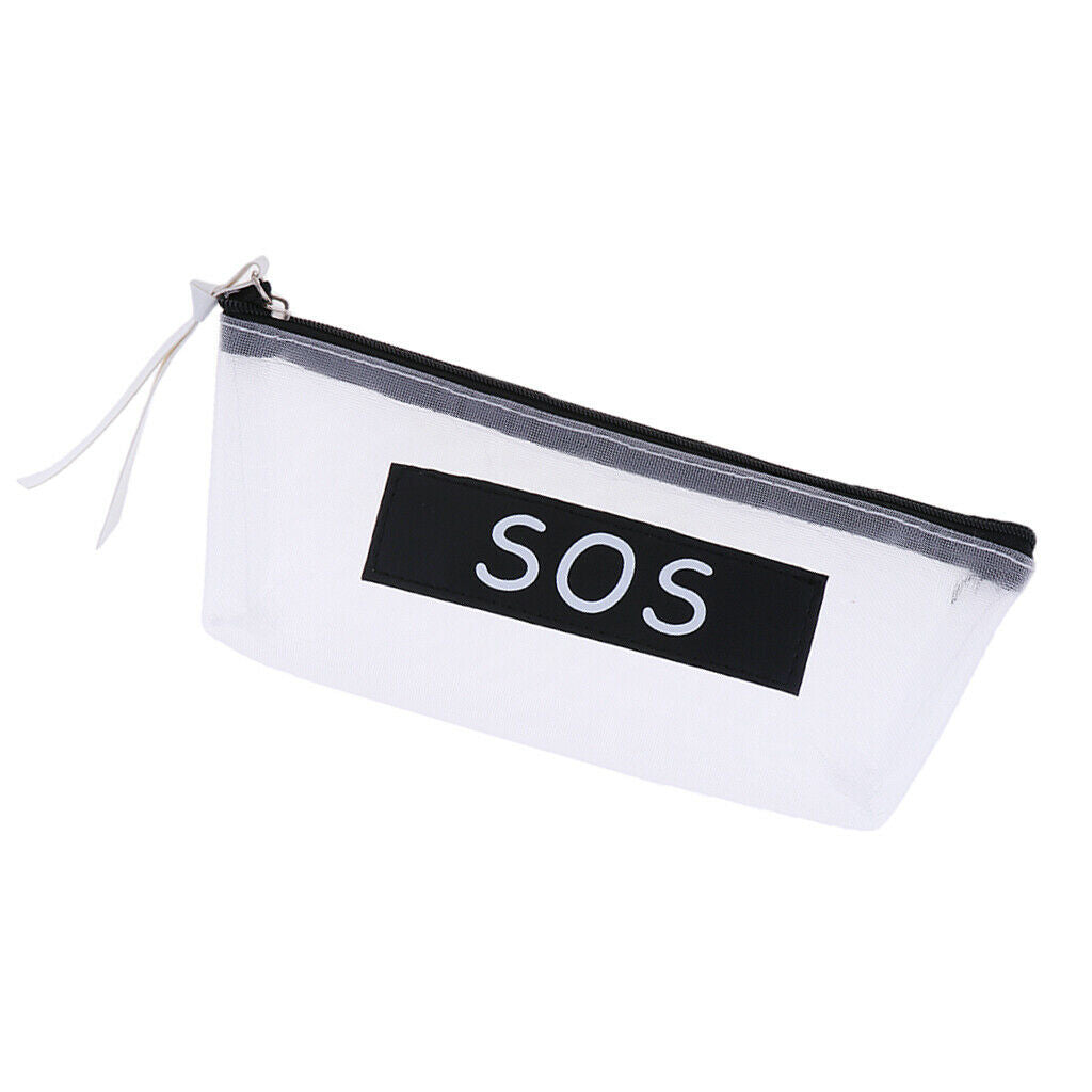 Fashion Zipper Pencil Pen Case Bag Makeup Cosmetic Bag Pouch Dot Lady Black