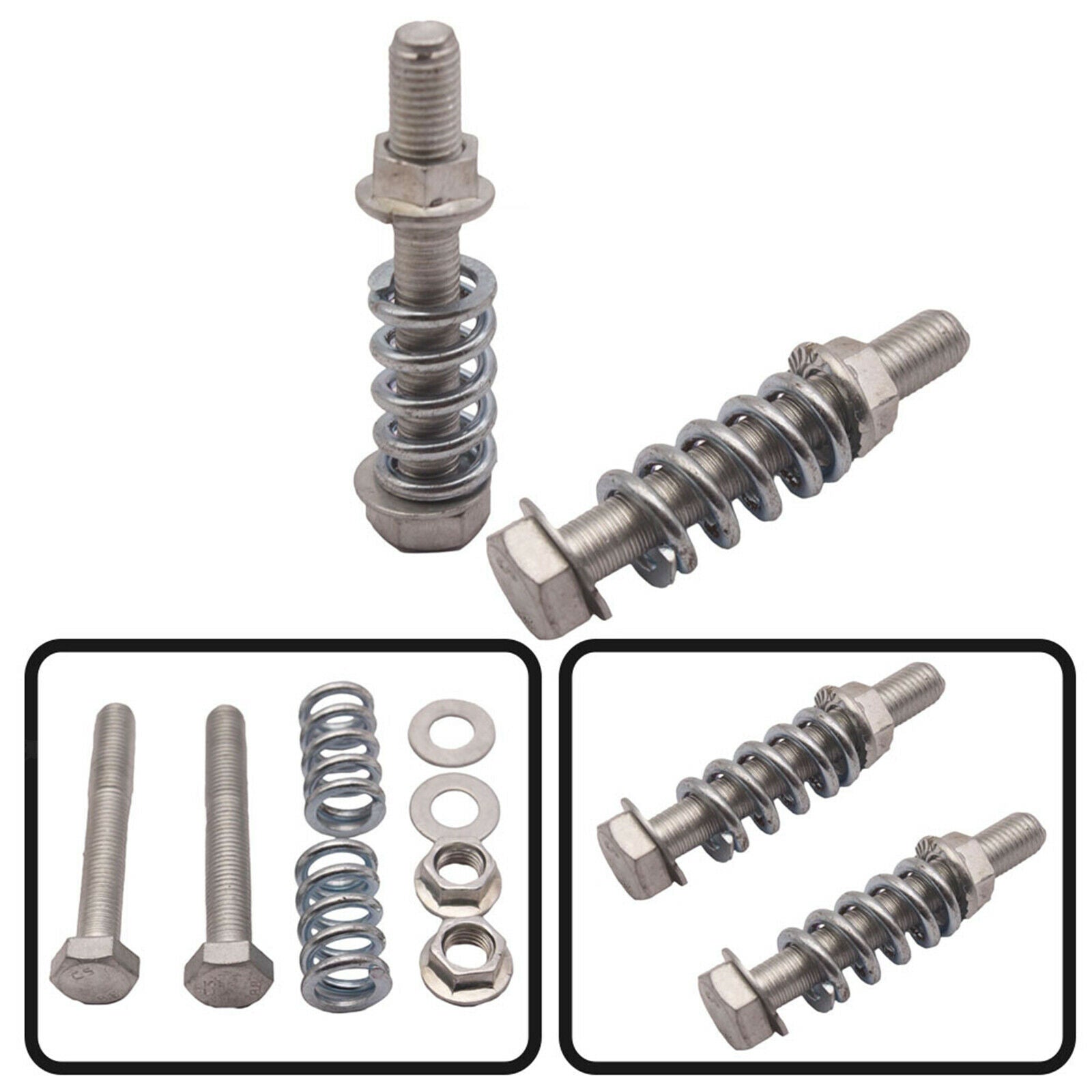 2 Pieces M10x1.5 Exhaust Bolt Spring Stud Nut Set Repair Replacement Parts