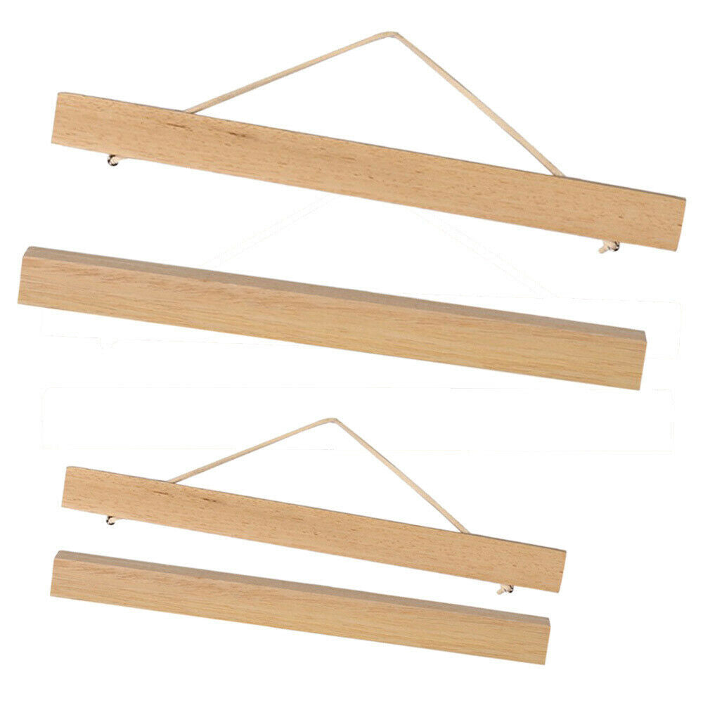 2Pcs Magnet Wooden Picture Frame DIY Photo Poster Painting Hanger Ramin Wood