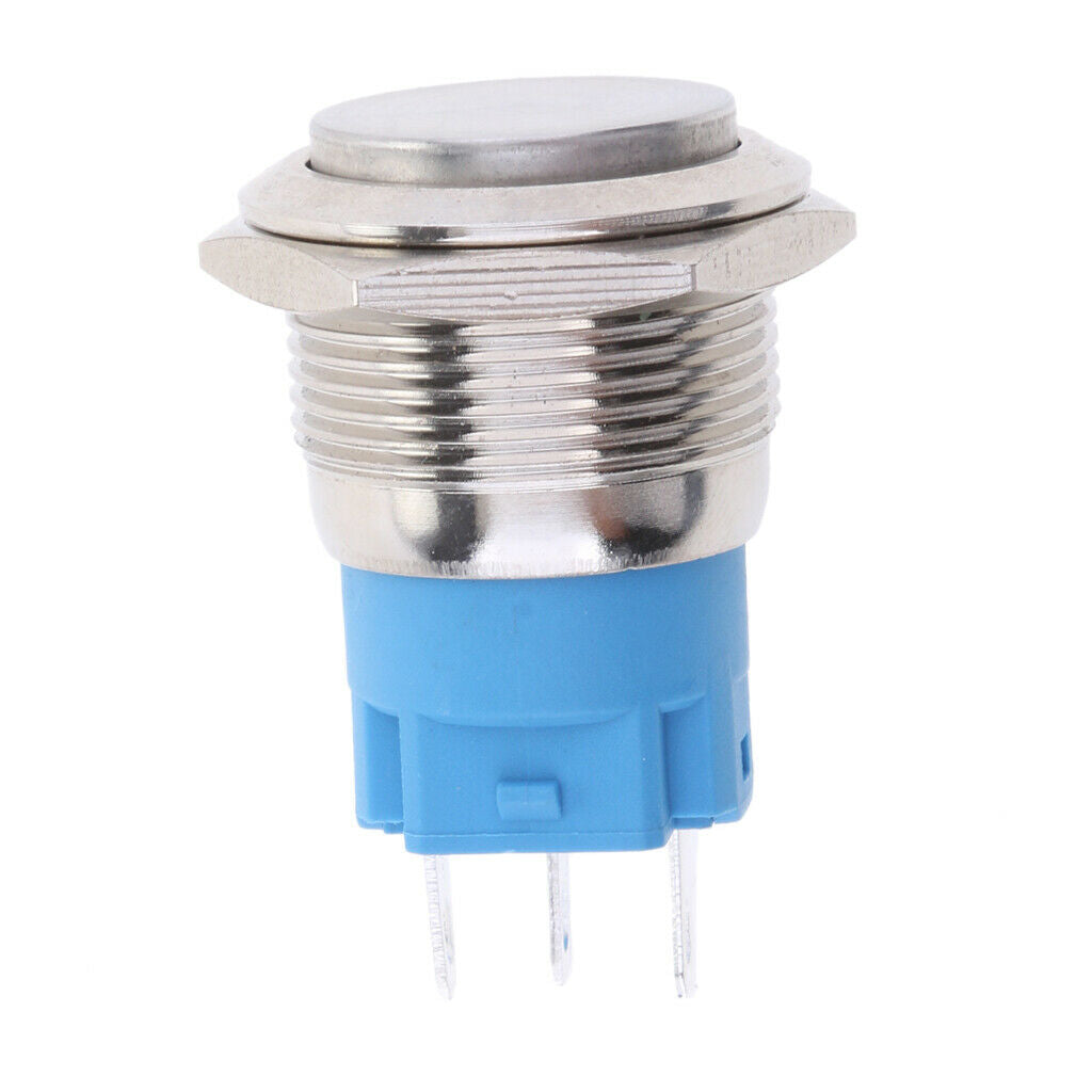 2x Waterproof Push Button Switch, 27mm Stainless Steel Pushbutton Switch LED