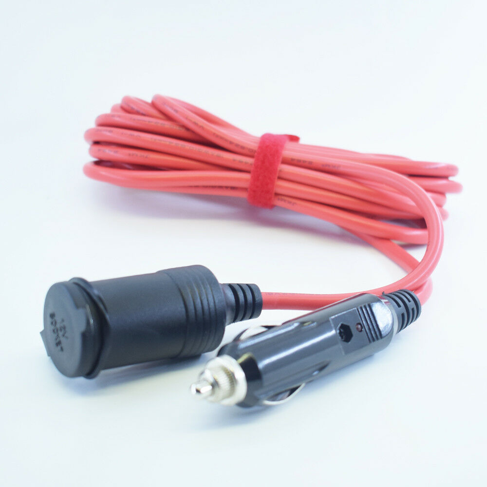 1pc 3.6M 18AWG 12V Car Cigarette Lighter Male to Female Extension Cable Red
