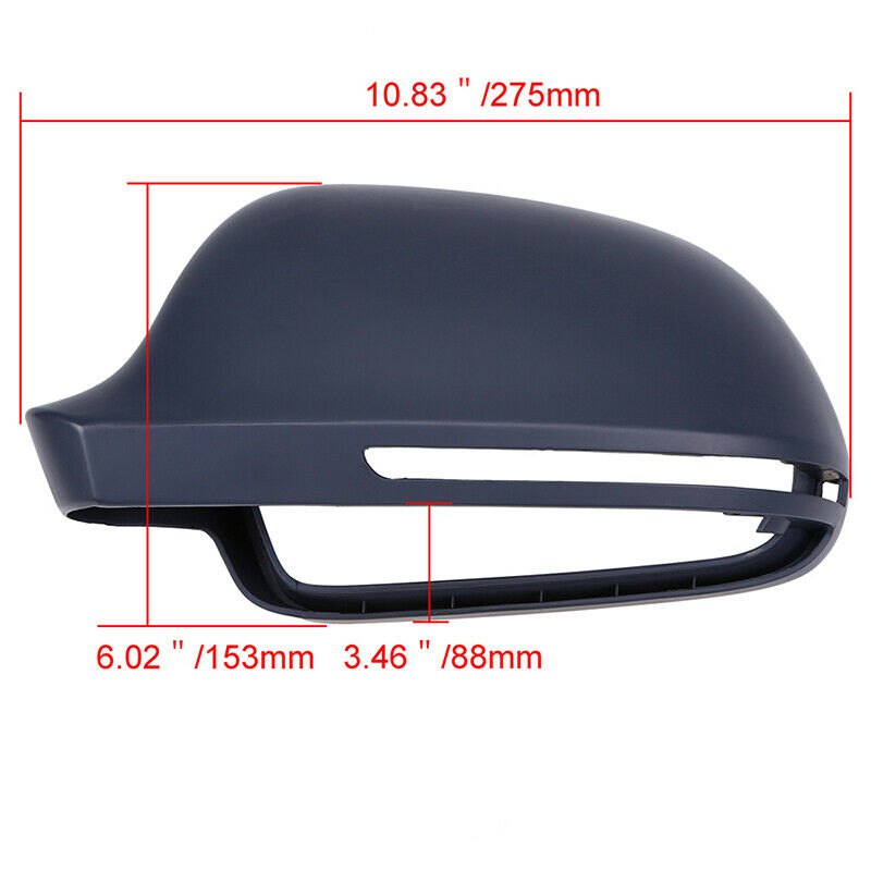 Grey Front Driver Left Side Mirror Cap Cover Fit For Audi A3 Cabriolet 2008-2013