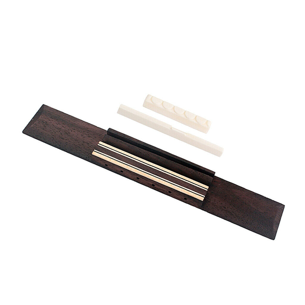 Guitar Bone Bridge Saddle Nut Rosewood Guitar Bridge for Classical Guitar