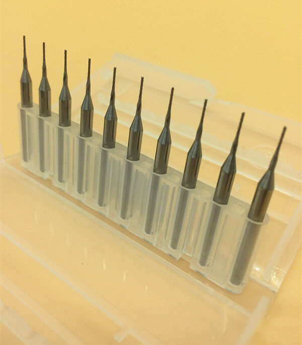 10 Pcs 0.3 - 1.2 mm Carbide Micro Drill Bits [M1]