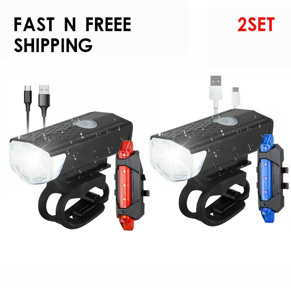 USB Charging Bike Light MTB Bicycle Front Back Rear Taillight Bicycle Lights