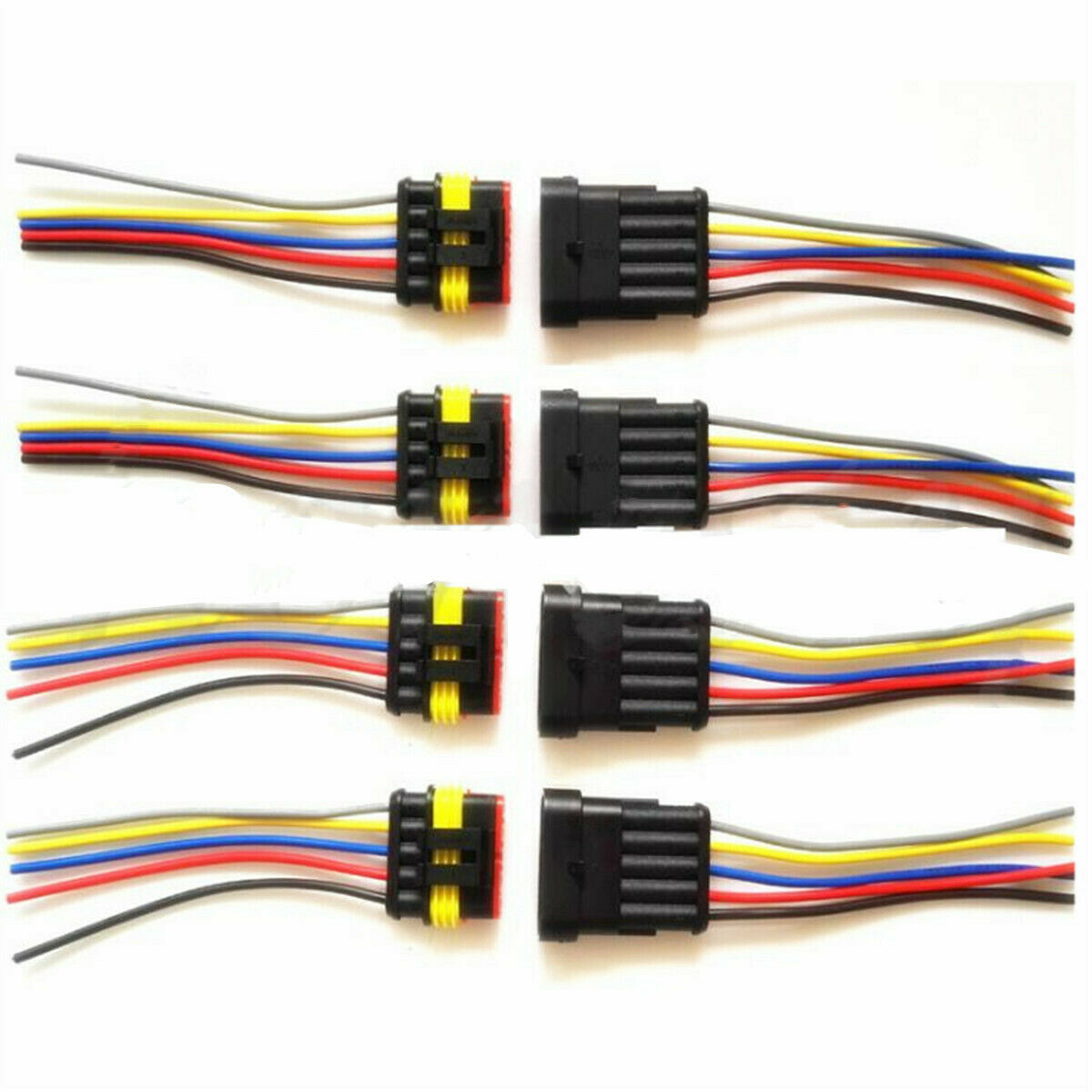 5 Sets 5 Pin Way Car Waterproof Electrical Connector Plug with Wire AWG Termina