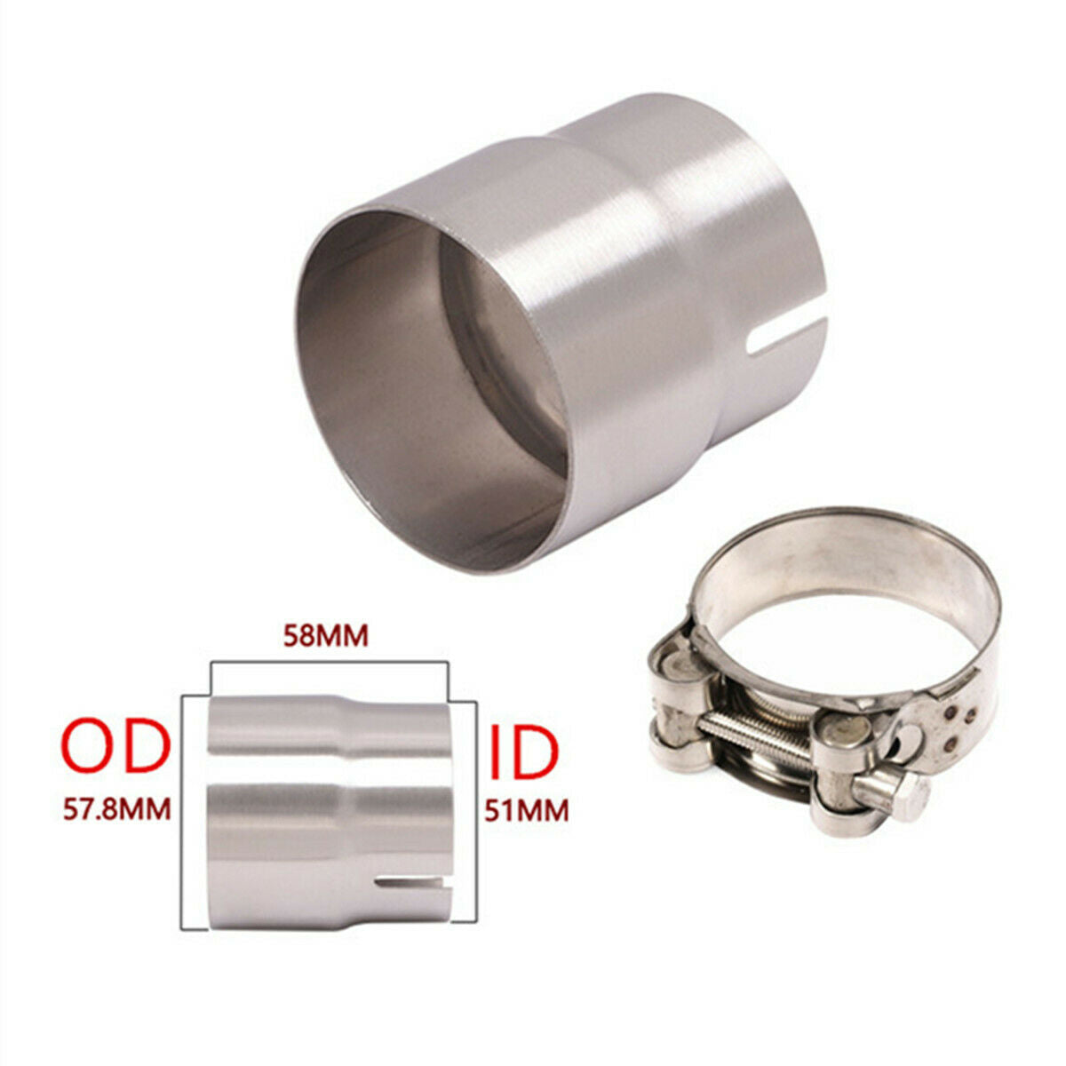 1Pcs 51mm to 58mm Motorcycle Exhaust Pipe Convertor Adapter Reducer Connector