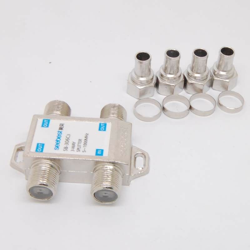 3WAY CABLE TV SPLITTER 5-1000MH Digital Analogue Satellite Coaxial Out Connector