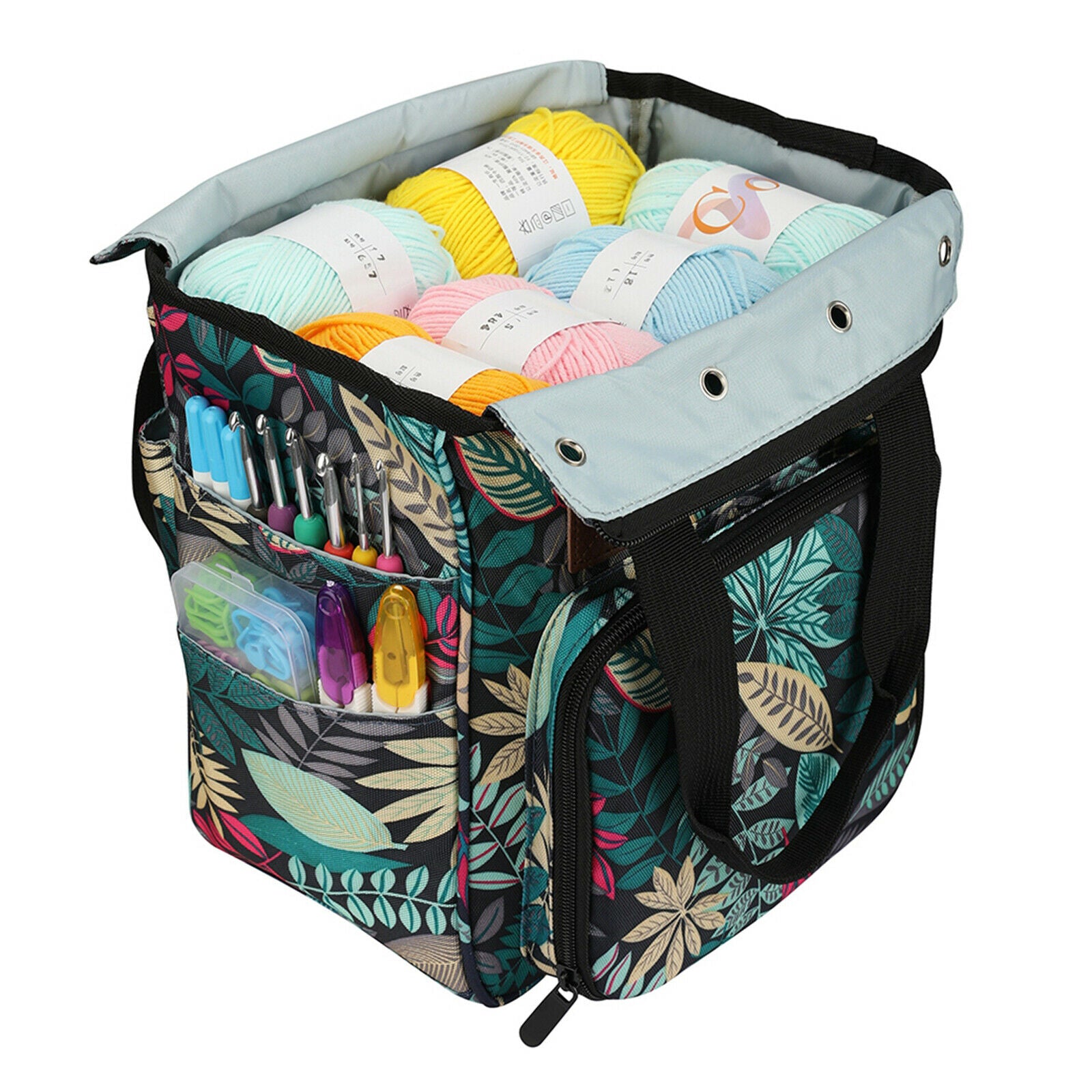 Knitting Bag Yarn Storage - Best Durable Canvas Yarn Bag - Yarn Wool Organizer