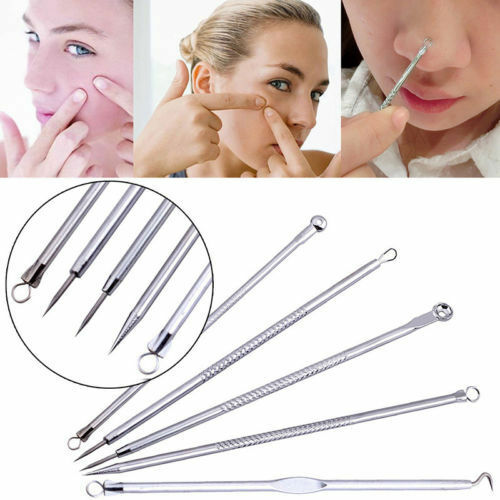 5pcs Blackhead Pimple Blemish Comedone Acne Extractor Remover Tool Kit Set PRO
