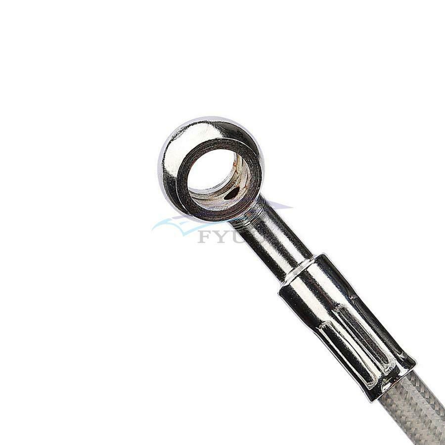 1PC 17.72" Motorcycle Stainless Steel Braided Hydraulic Brake Oil Hose Universal