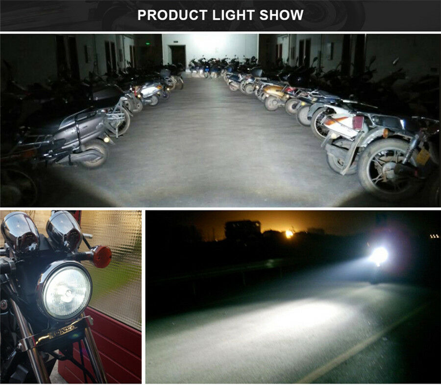 Pair P15D H6M Motorcycle Headlight DRL LED Fog Light Bulbs 6000K Xenon White 12V