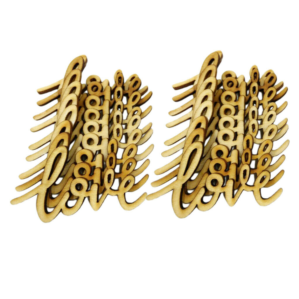 36pcs natural unfinished wood love shape embellishment for DIY