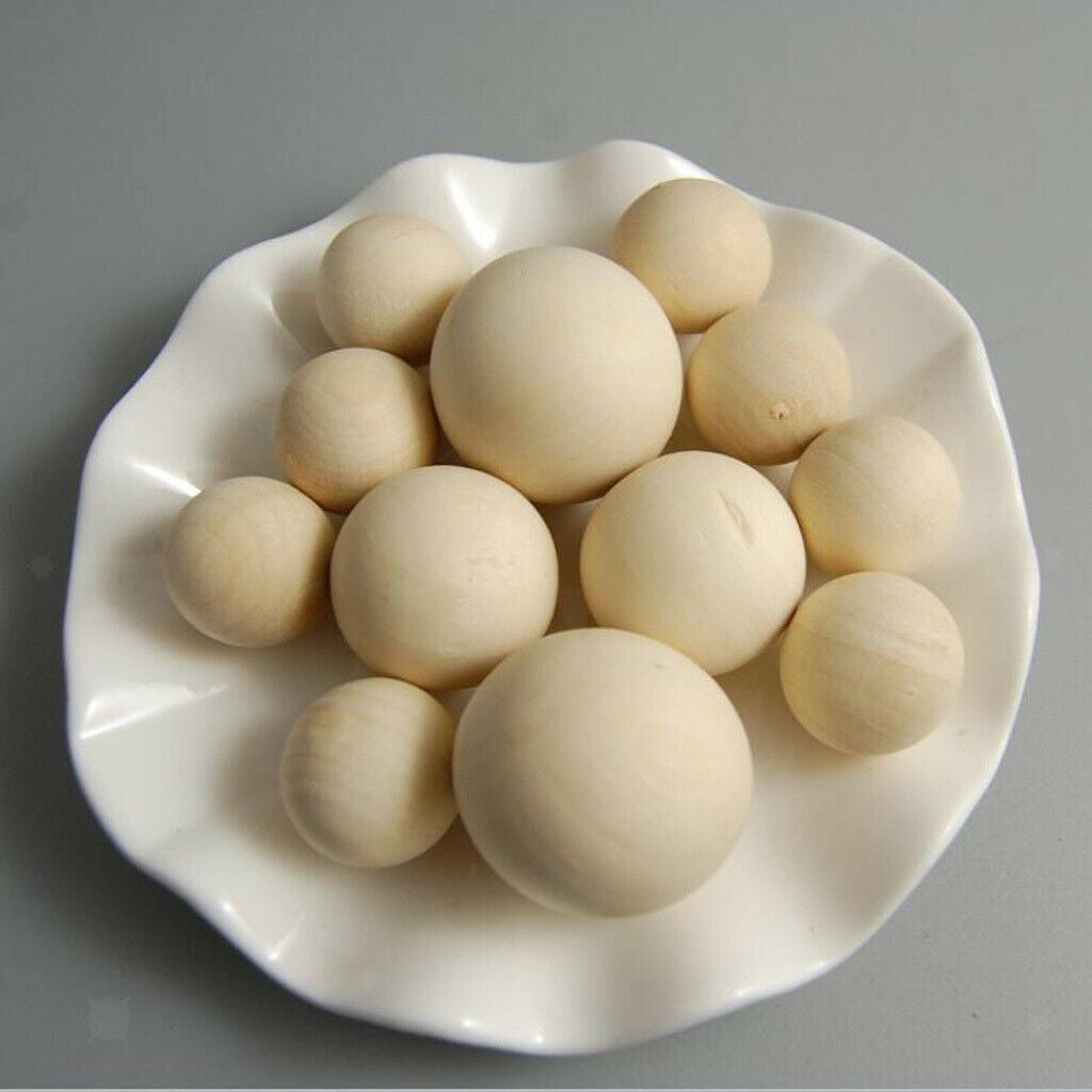 Round Wood Beads 14 MM Unfinished Spacer Beads Natural Craft Loose Beads For DIY