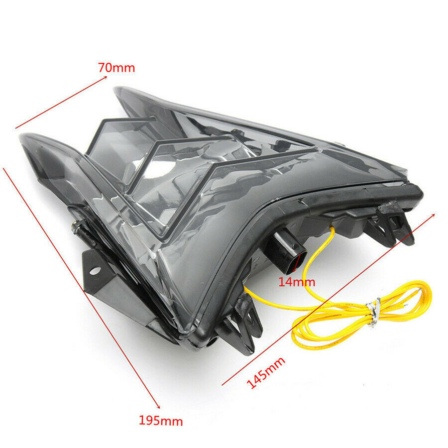 1x Integrated Black Motobike LED Flashing Tail Light Built-in Amber Turn Signal