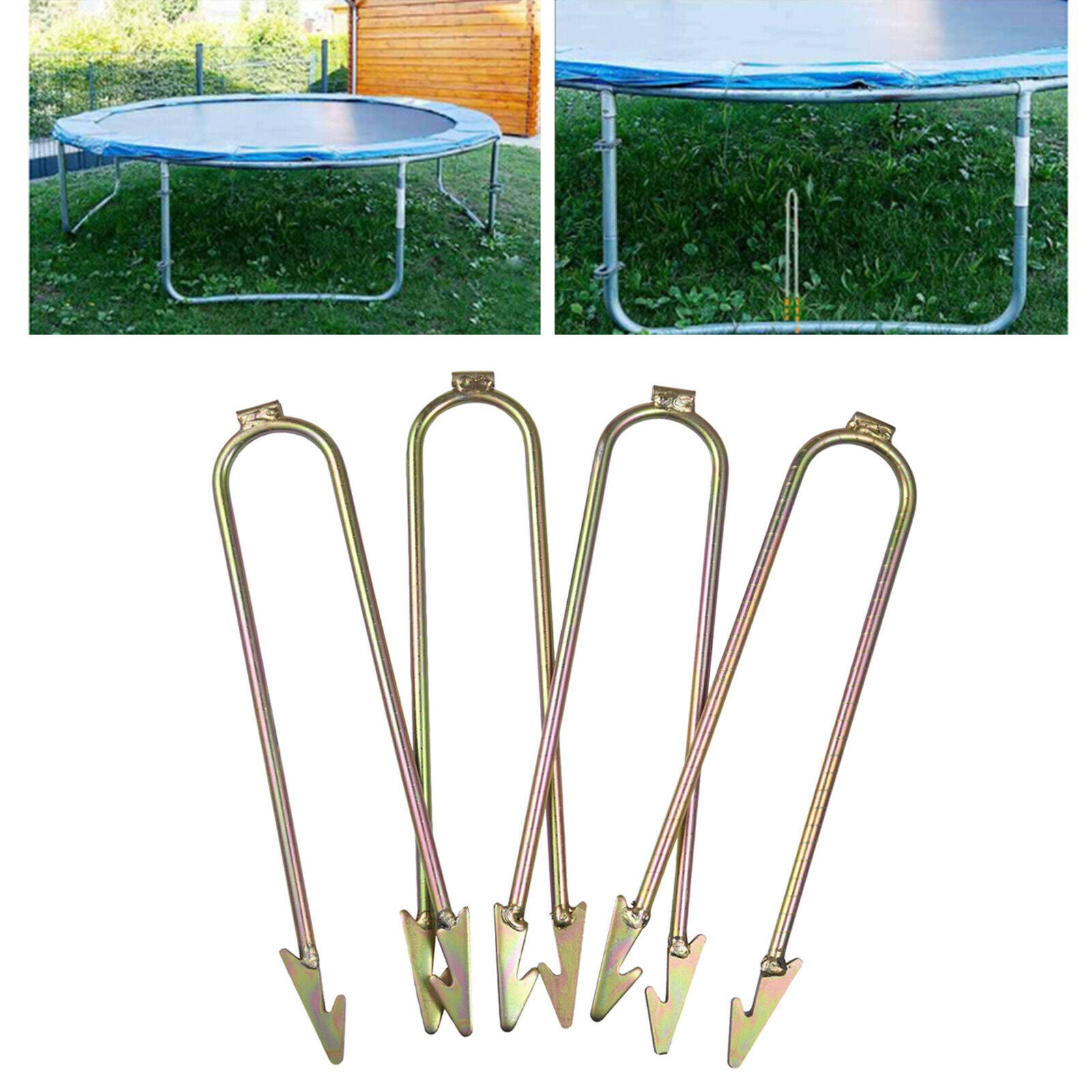 Set of 4 Wind Stakes Ground Anchors Kit for Trampolines Heavy-Duty Durable