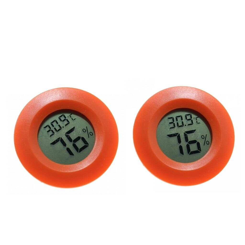2x Round Reptile Thermometer Humidity Hygrometer Reptile Tank Supplies
