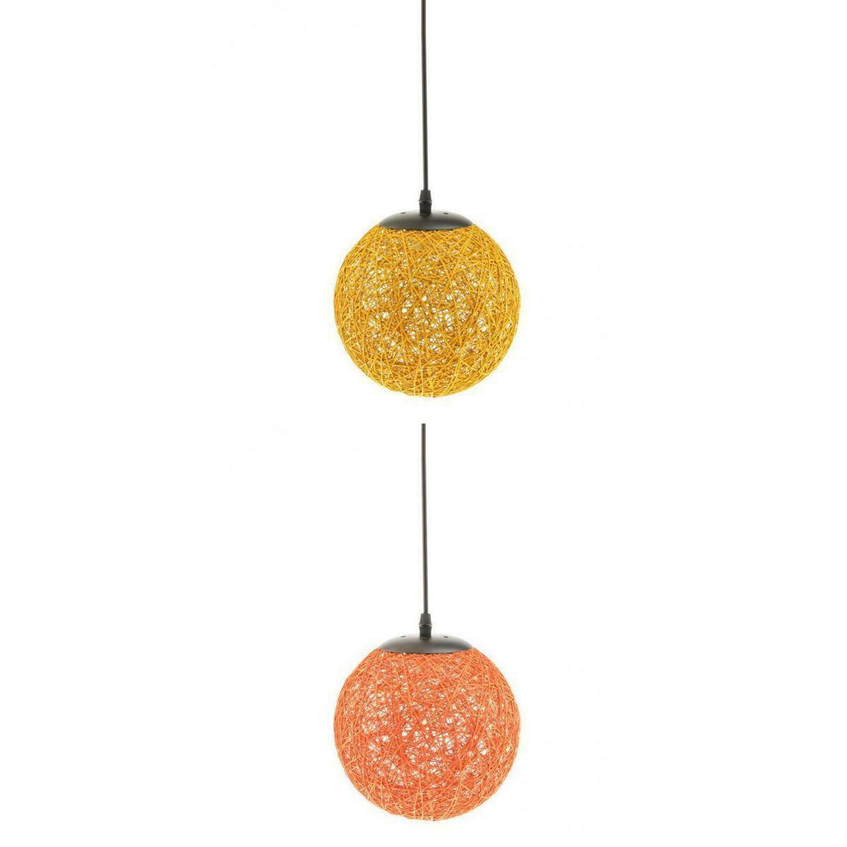 2x Rattan Wicker Ceiling Pendant Lampshade For Shop Restaurant Home Decor