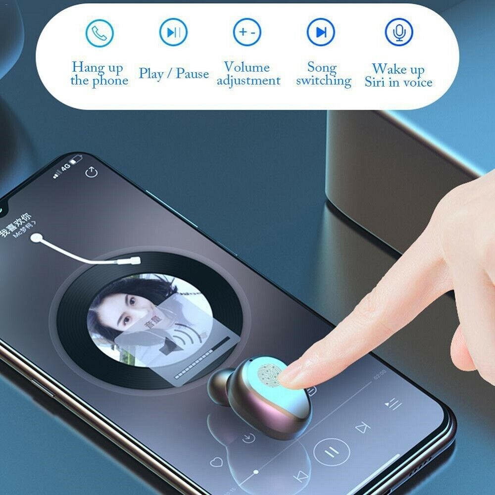 2021Bluetooth 5.0 Wireless Earbuds Headphone Stereo Headset Noise Cancelling