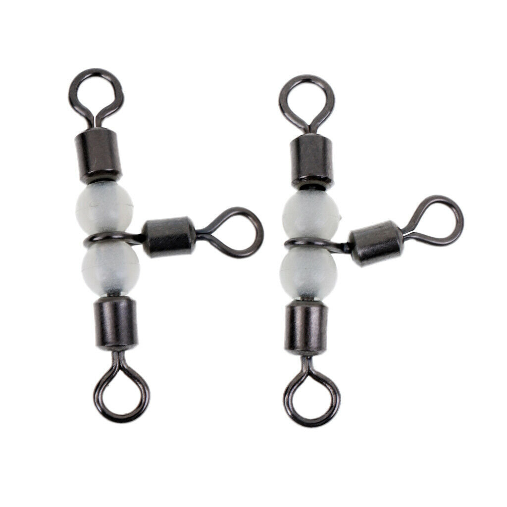 40 Pieces Stainless Steel 3 Way Swivels T Shape Barrel Swivels 23mm 28mm