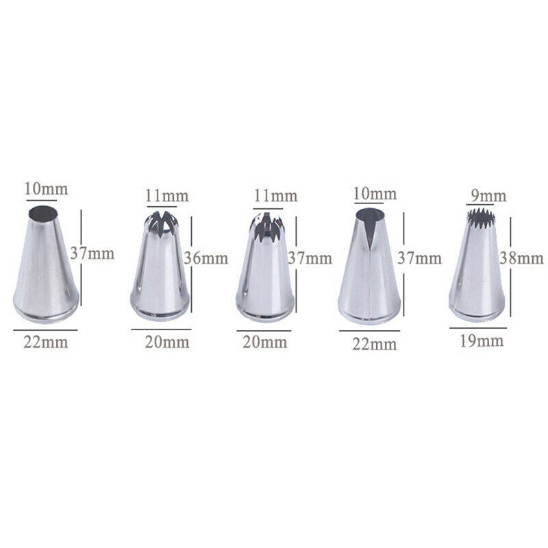 5PCs Large Icing Piping Nozzles Cake Baking Cookie Cupcake Piping Nozzle .l8