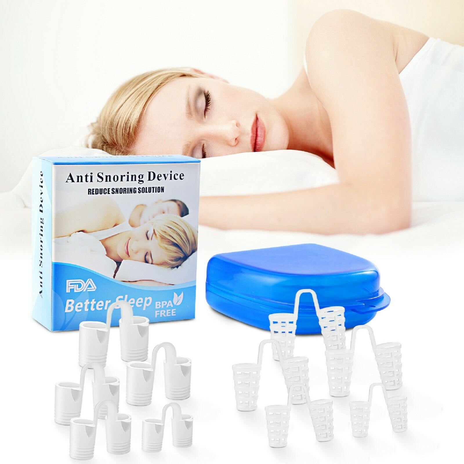 10PC Soft Nasal Dilators Nose Clip Vent Breathing Stoper Anti Snoring Apnea Aid