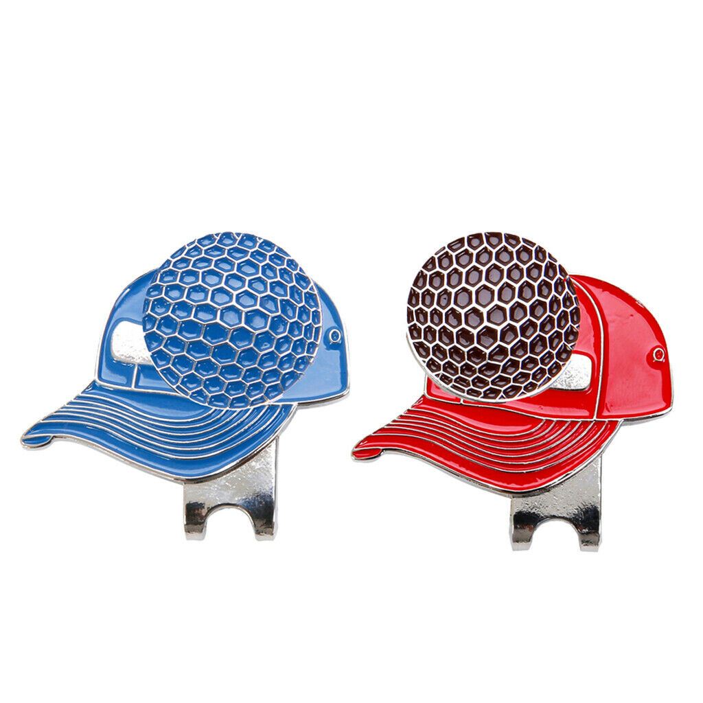Golf Ball Markers Hat Clip Personalized Caps Desigh Magnetic Clamps  blue
