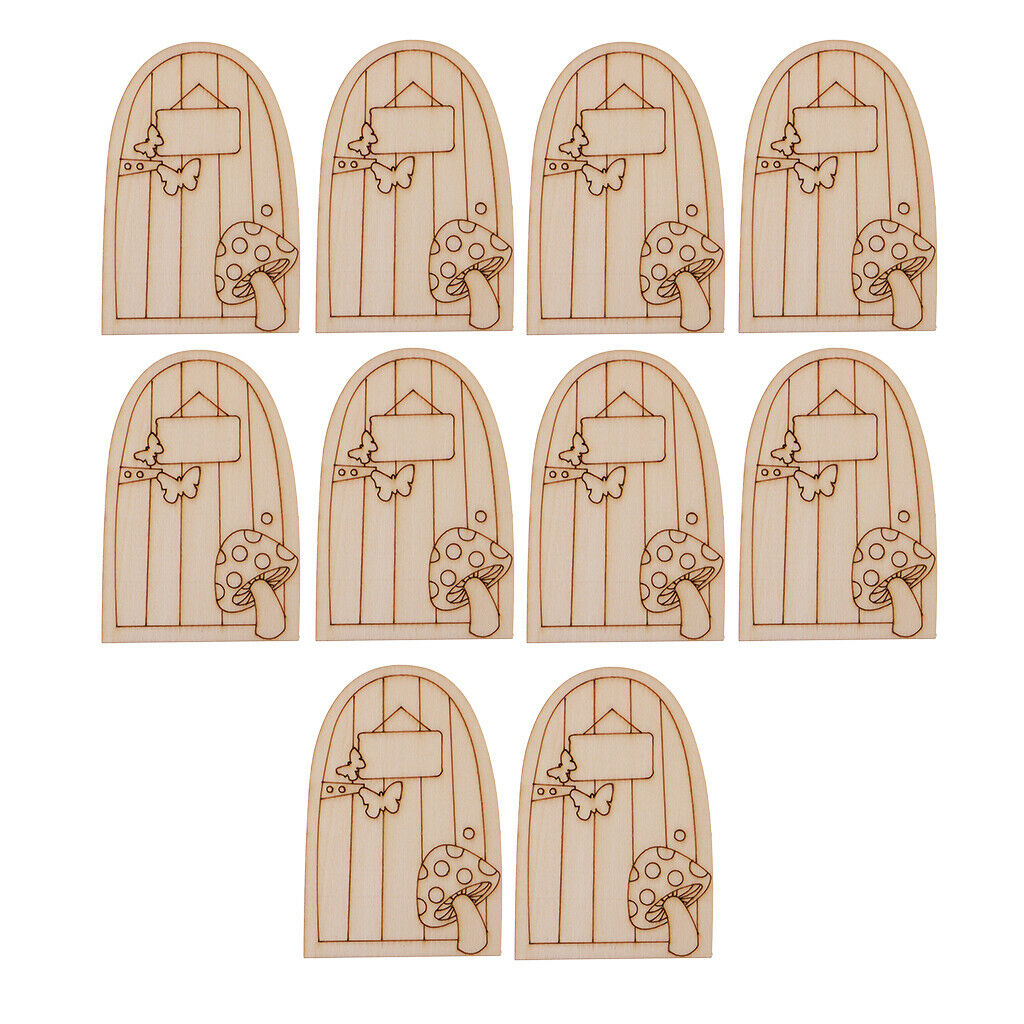 20pcs Magical Fairy Door Garden House Wooden Plaque Mini Sign