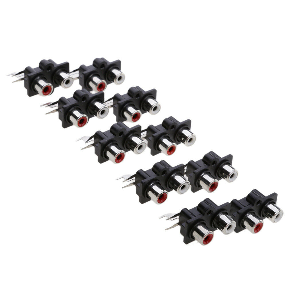 10x Cinch Male Solder Type Right Angle Socket 2 RCA Socket Connector Board DIY