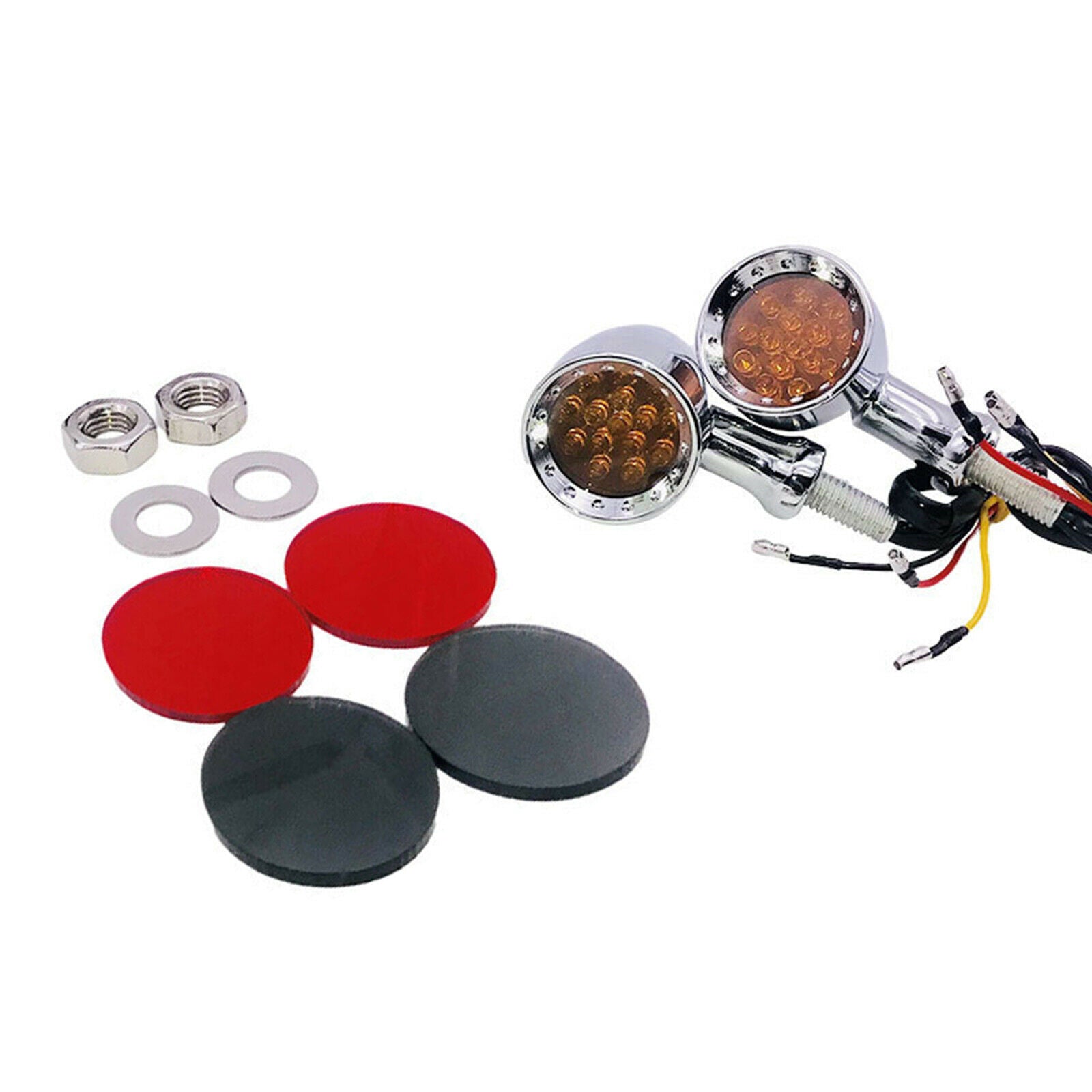 2x Turn Signal Light Motorcycle Indicators Signal Lamp Blinker Yellow