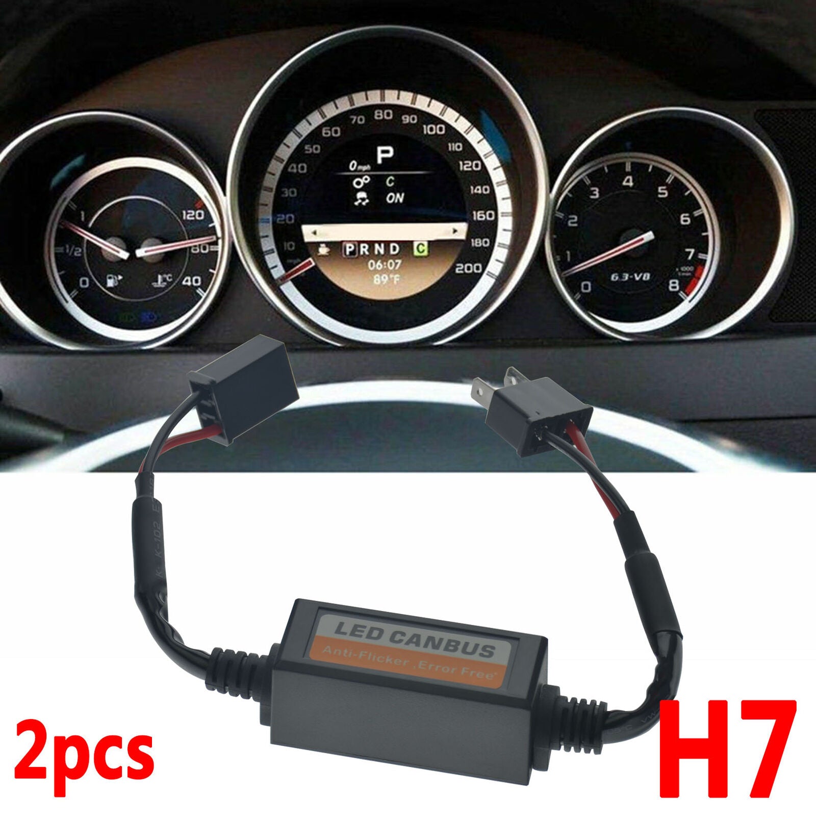 2pcs H7 Auto Car LED Headlight Decoder Canbus Error Free Resistor Canceller