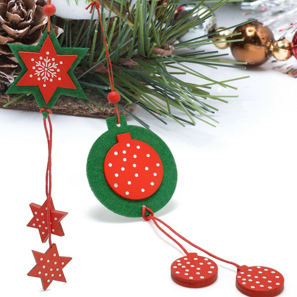 12x Non-Woven Christmas Tree Ornament Star Heart Charming Style Captivating DIY