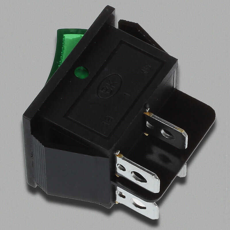 Green Light 4 Pin DPST ON/OFF Snap in Boat Rocker Switch 16A/250V 15A/125V AC O2