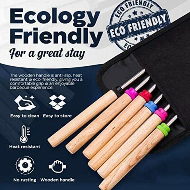Marshmallow Sticks,16 Pcs Roasting Sticks for BBQ/Campfire/Camping,StainlessW9Q1