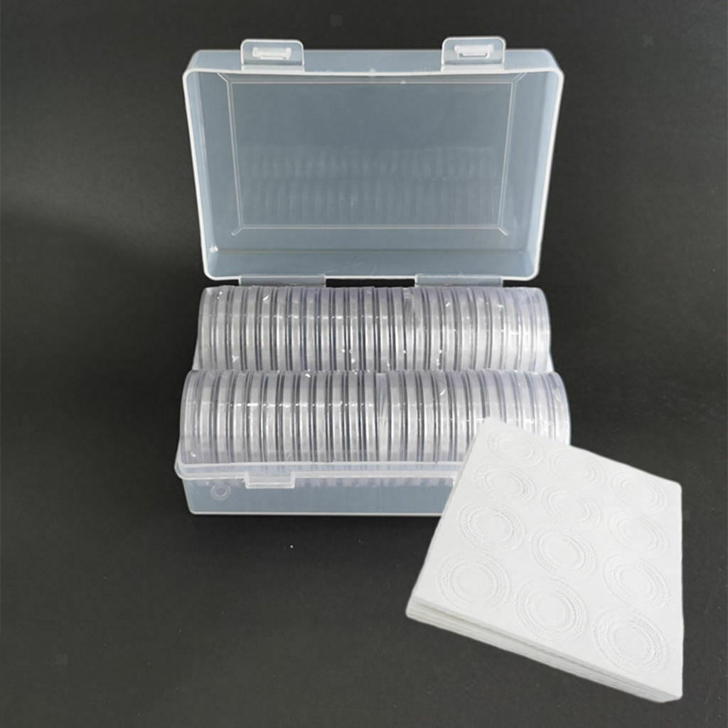 Plastic Coins Storage Box 50pcs 40mm Commemorative Coins Box Large Capacity