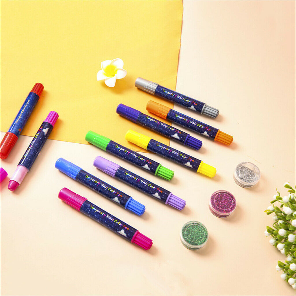 10 Color Hair Chalk, Temporary Hair Chalk Crayon Pens Salon Washable