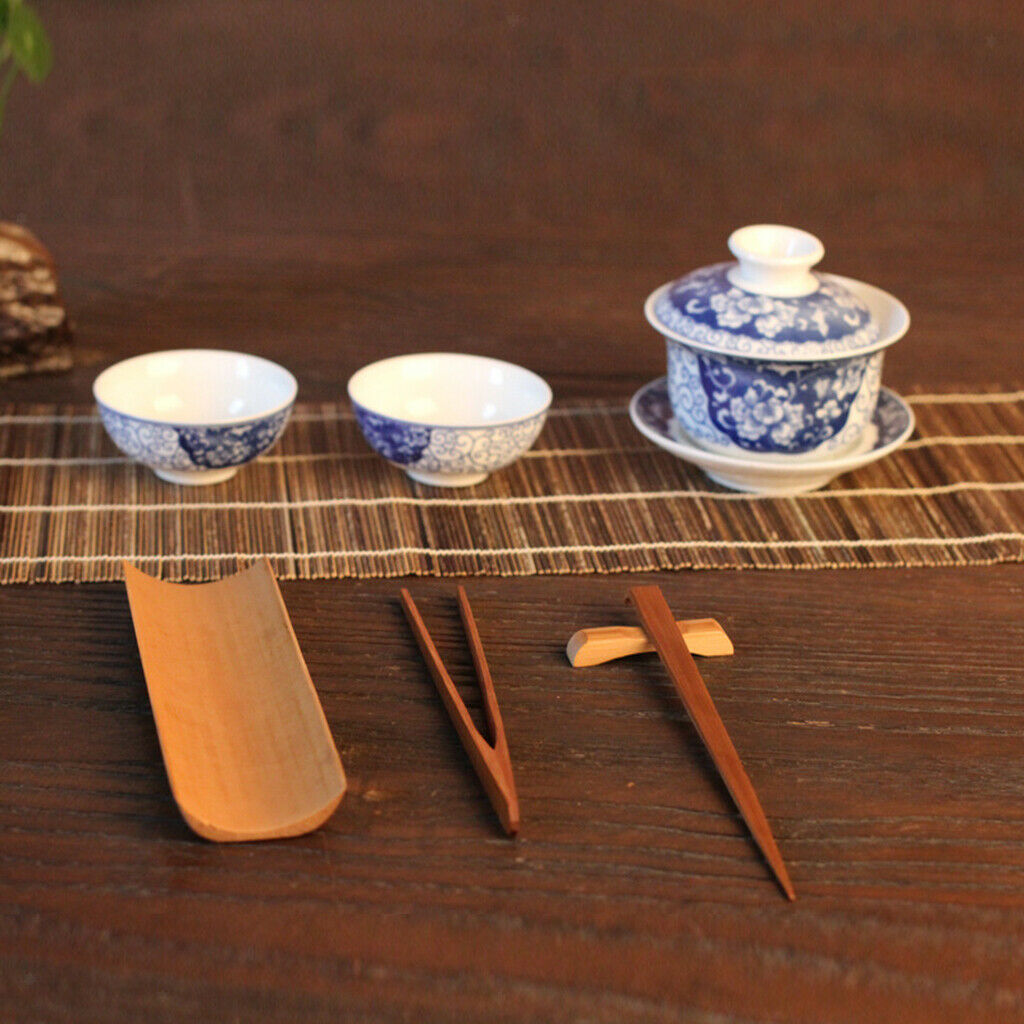 4 pieces bamboo tea tableware Chinese Gongfu tea ceremony Cha Dao