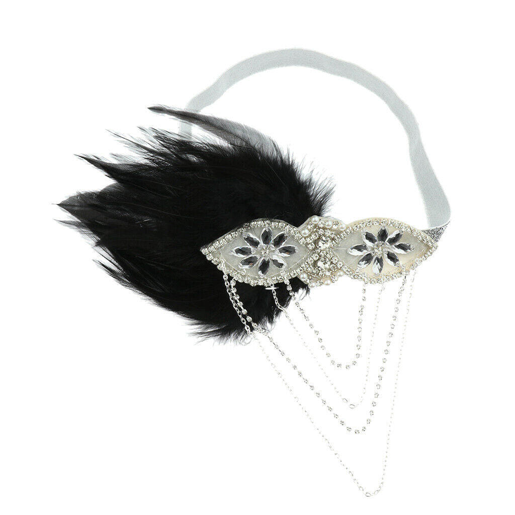 Wedding Jewelry Hair Hair Ties Feather Hairclip Headband Tassel White Black