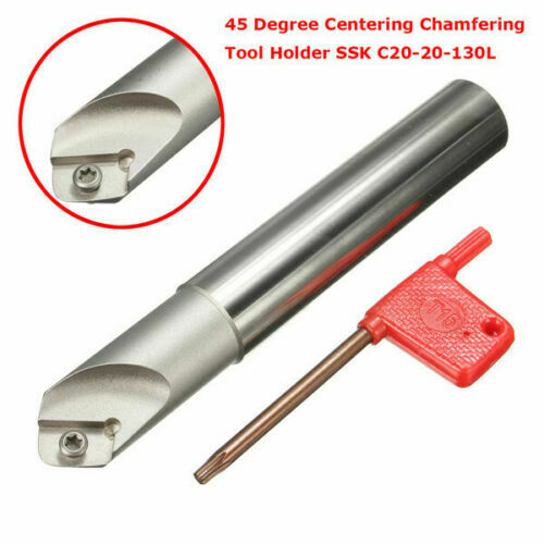 45° SSK C20-20-130-1F CNC Chamfering drill tool holder For APKT1604 inserts