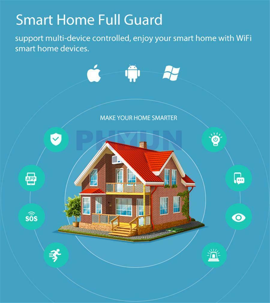 White WiFi Door Window Sensor Detector Security Alarm For Google Home Alexa Tuya